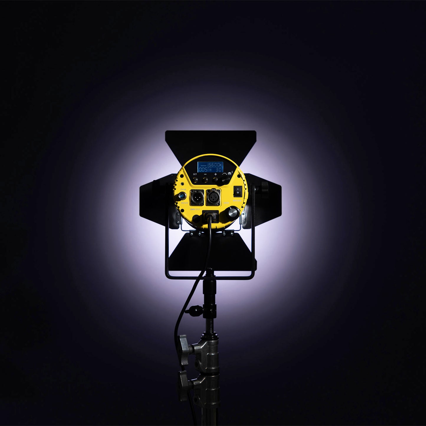 iKan Helia 150 Watt 4 in. Fresnel Bi-Color LED Studio Light w/ DMX and 8 Leaf Barn Doors