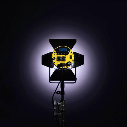iKan Helia 150 Watt 4 in. Fresnel Bi-Color LED Studio Light w/ DMX and 8 Leaf Barn Doors