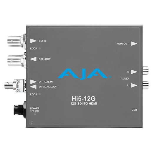 AJA Hi5-12G-R-ST – 12G-SDI to HDMI 2.0 Converter with ST Fiber Receiver