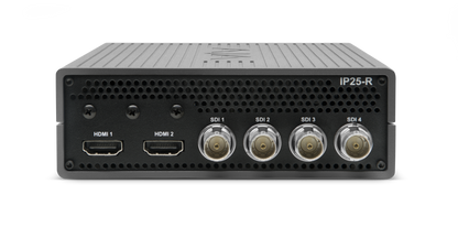 AJA 25 GigE IP Converter – Dual HDMI 2.0 + Quad 12G-SDI Outputs