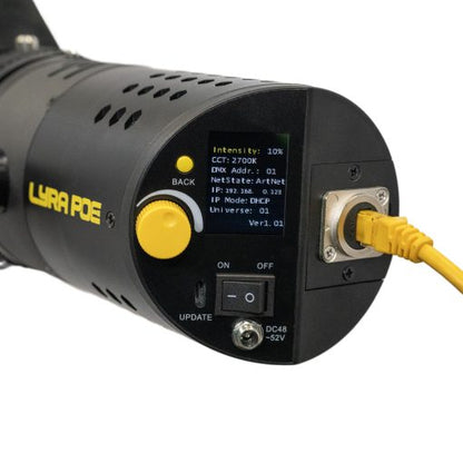 iKan Lyra POE Bi-Color Studio Zoom Fresnel LED Light w/ ArtNet and sACN DMX