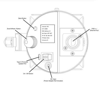 iKan Lyra POE Bi-Color Studio Zoom Fresnel LED Light w/ ArtNet and sACN DMX