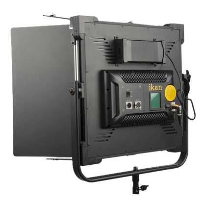 Back view of a professional video light with 'ikan' branding on a white background