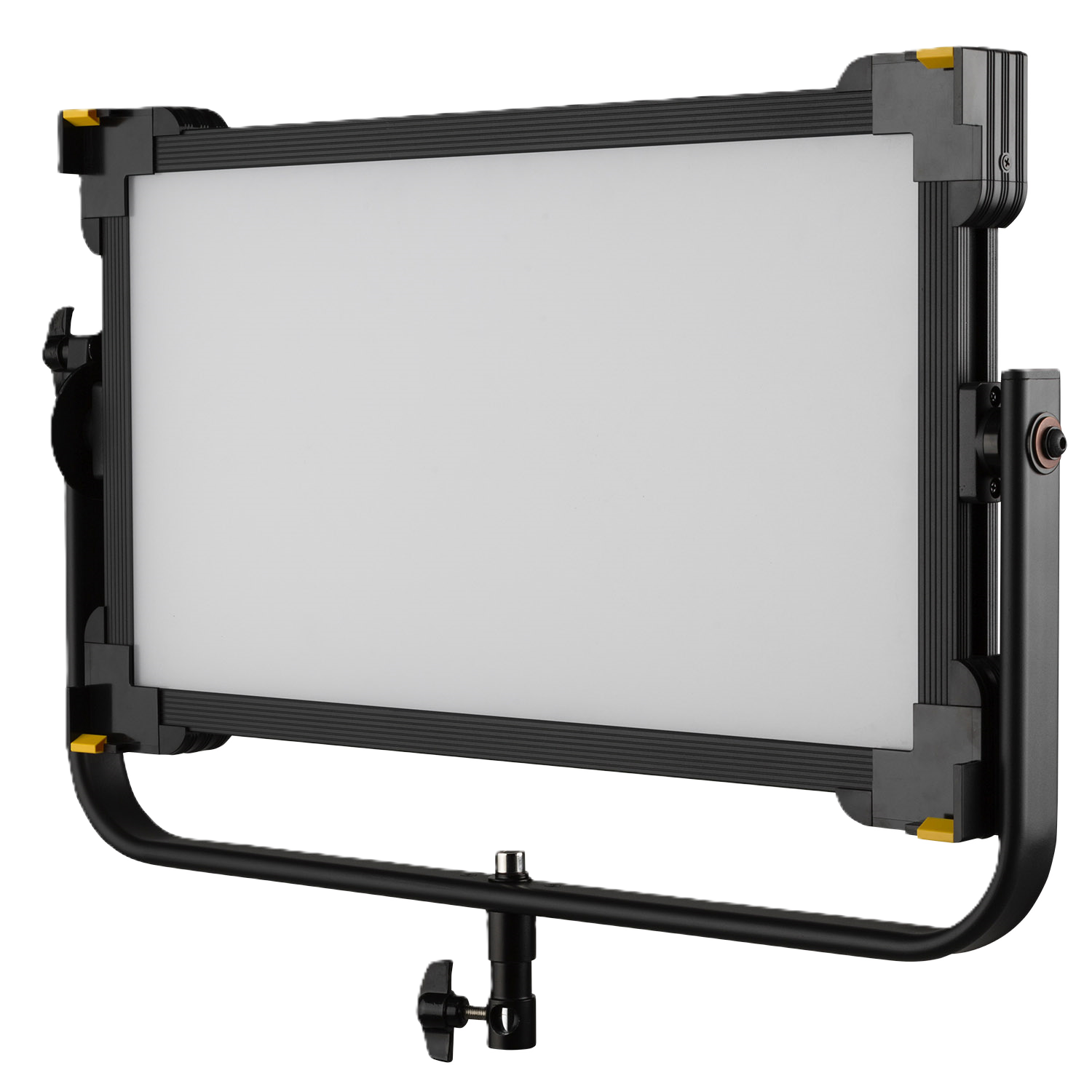 Rectangular light panel with black frame and white diffuser on a white background