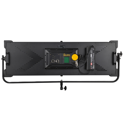 Black studio light with 'ikan' branding on a white background