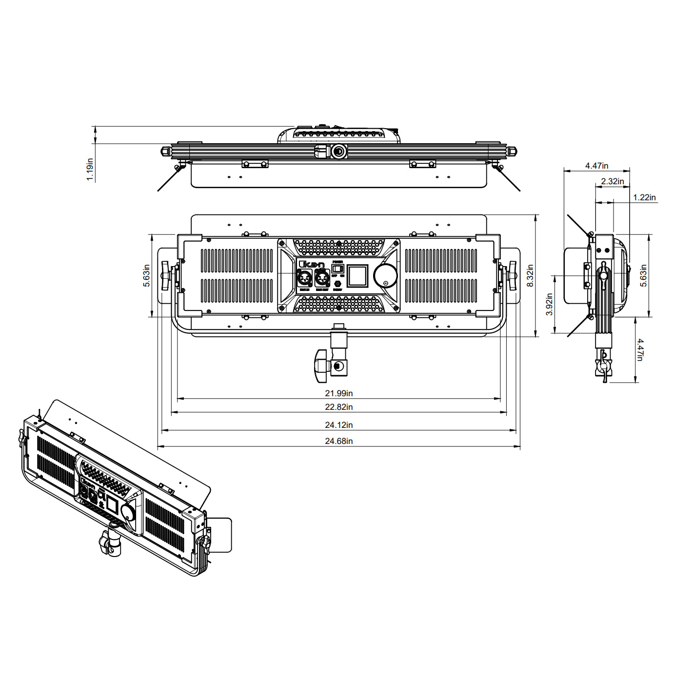 iKan Lyra POE Low Profile Bi-Color Studio Panel Soft LED Light w/ ArtNet and sACN DMX