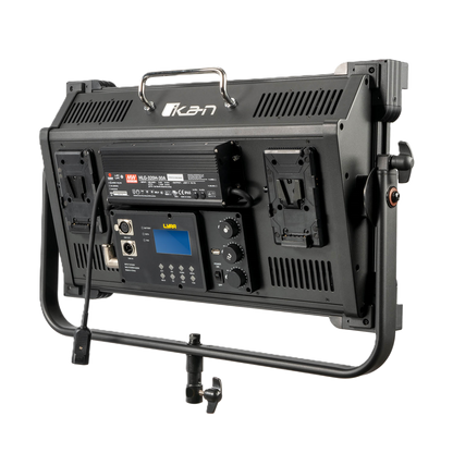 Professional lighting equipment with brand logo on a white background