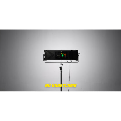 Black light fixture on a stand with 'NO HONEYCOMB' text on a gray background