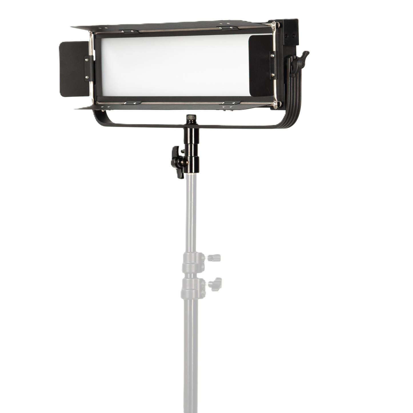 iKan Lyra Low Profile Daylight Studio Panel Soft LED Light w/ DMX Control Studio light with stand on a white background