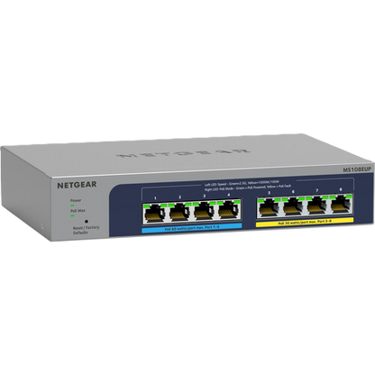 NETGEAR MS108EUP 8-port Multi-Gigabit (2.5G) Ethernet Ultra 60 PoE++ Easy Smart Managed Switch