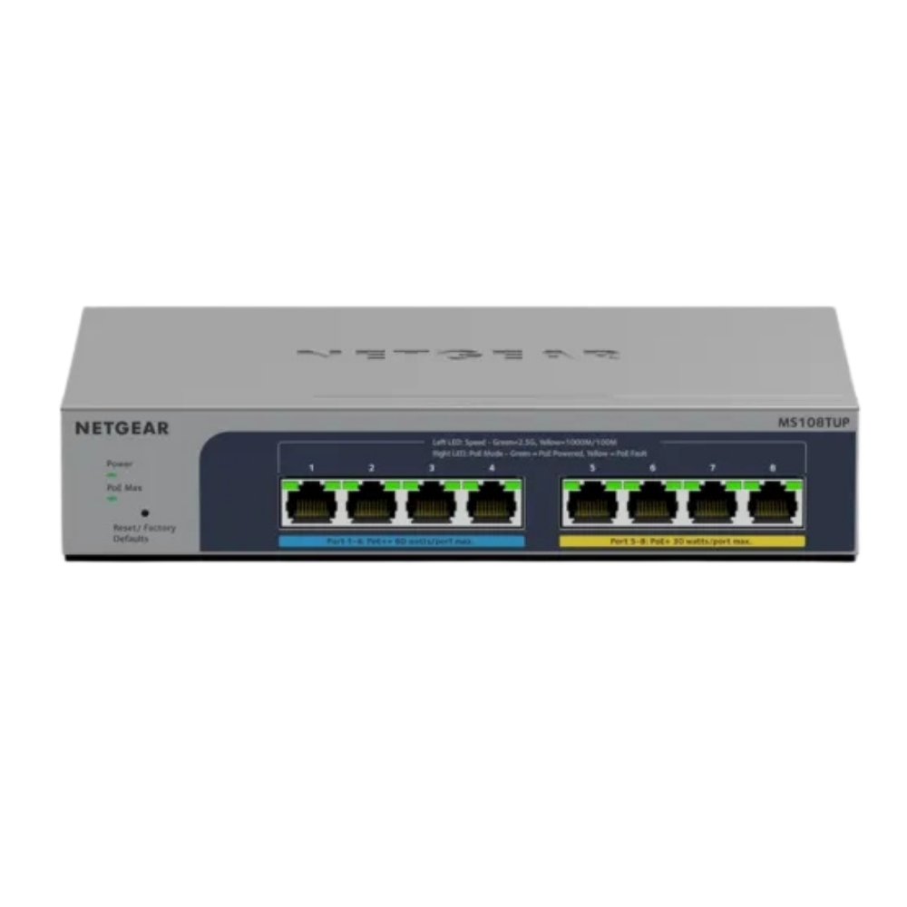 NETGEAR MS108TUP 8-Port Multi-Gigabit (2.5G) Ethernet Ultra60 PoE++ Smart Switch
