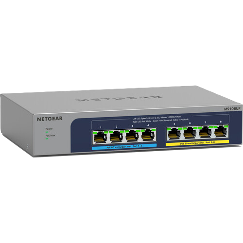 NETGEAR MS108UP 8-port Multi-Gigabit (2.5G) Ultra60 PoE++ Ethernet Unmanaged Switch