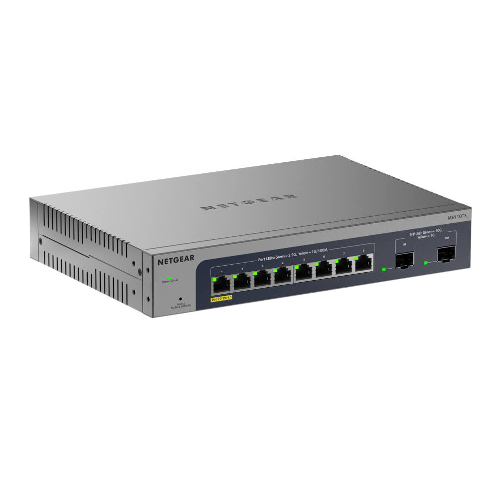 NETGEAR MS110TX 8-port Multi-Gig Ethernet Smart Managed Switch with 2 10G SFP+ Ports