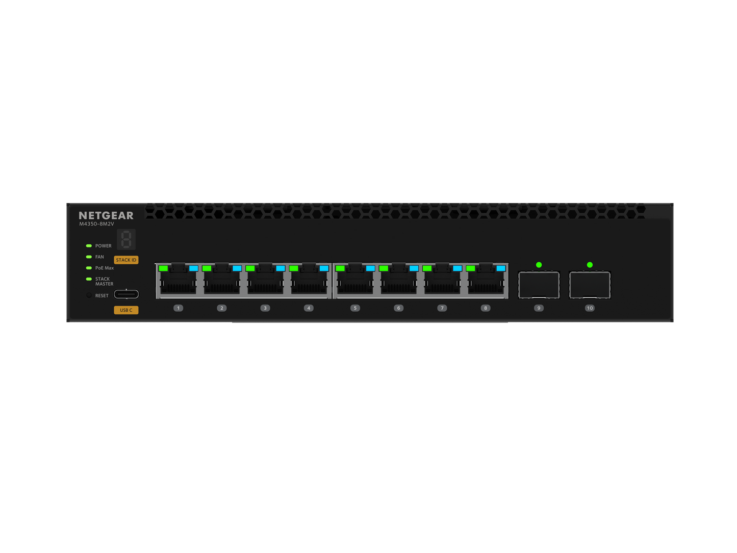 NETGEAR M4350-8M2V (MSM4310) 8x2.5G PoE++ (119W base, up to 551W) and 2x25G SFP28 Fully Managed Switch