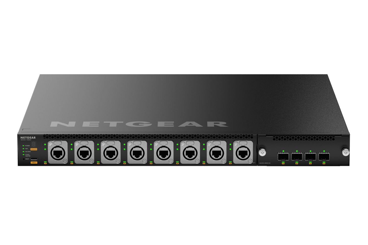NETGEAR MSM4320 16x 2.5G PoE++ (530W base, up to 1,130W) incl. 8x Neutrik etherCON and 4xSFP28 25G Managed Switch