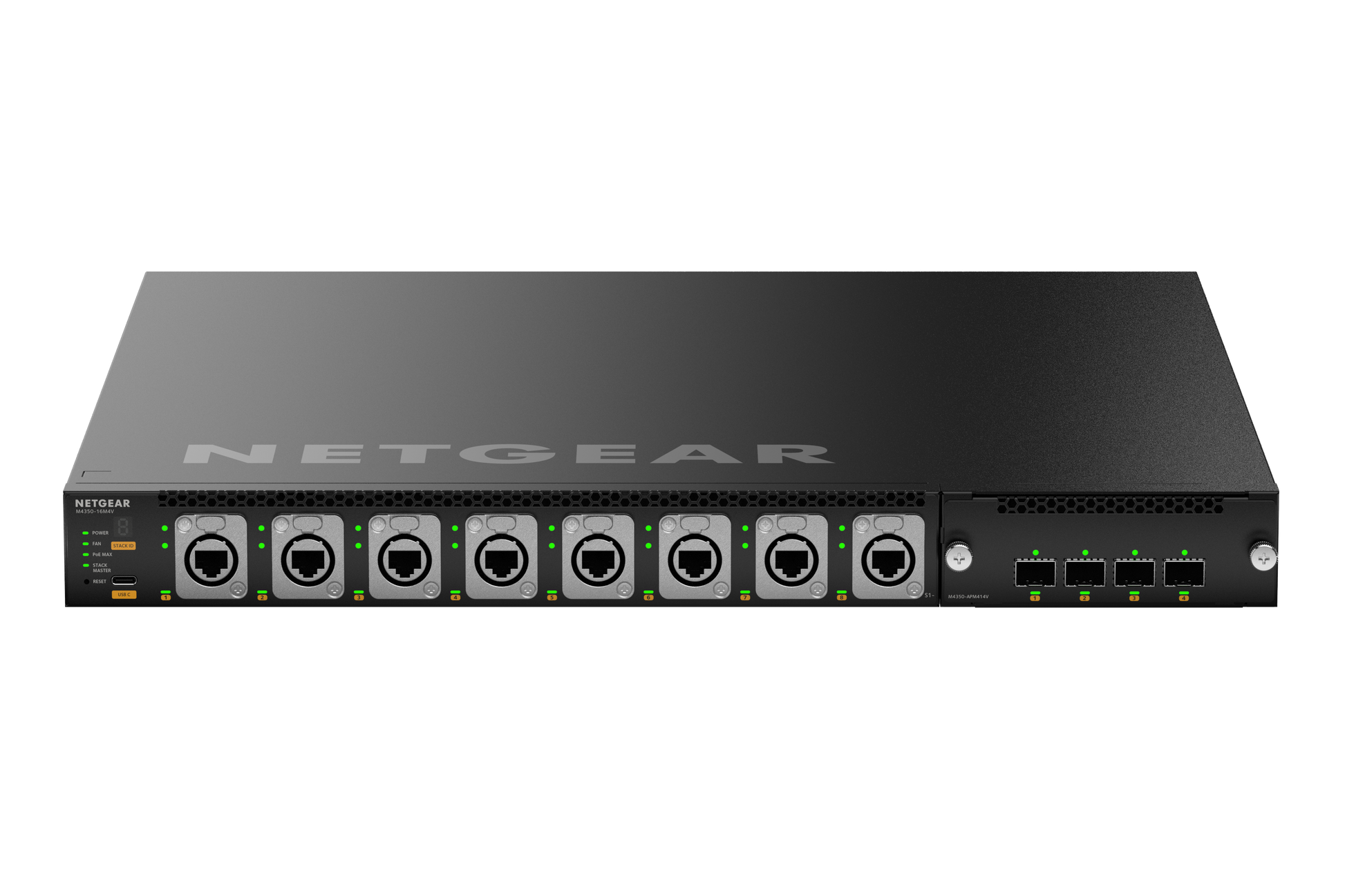 NETGEAR MSM4320 16x 2.5G PoE++ (530W base, up to 1,130W) incl. 8x Neutrik etherCON and 4xSFP28 25G Managed Switch