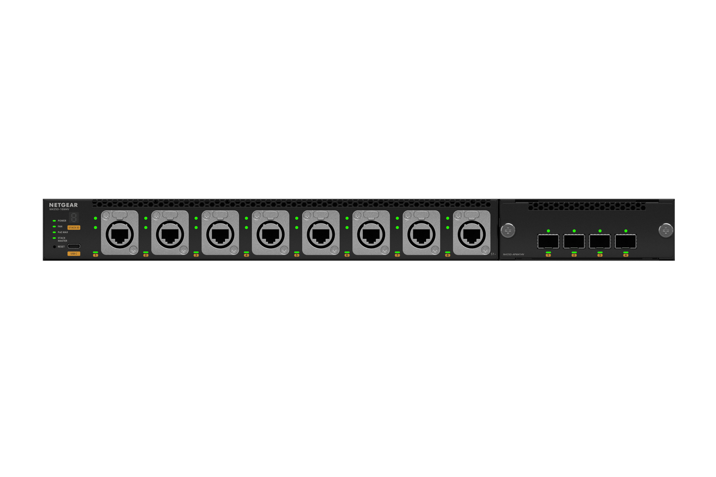 NETGEAR MSM4320 16x 2.5G PoE++ (530W base, up to 1,130W) incl. 8x Neutrik etherCON and 4xSFP28 25G Managed Switch