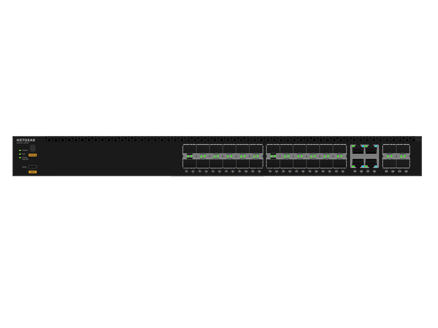 NETGEAR M4350-24F4X (MSM4328F) 24x1G/2.5G SFP and 4x10G Combo Copper / SFP+ Fully Managed Switch TAA Compliant