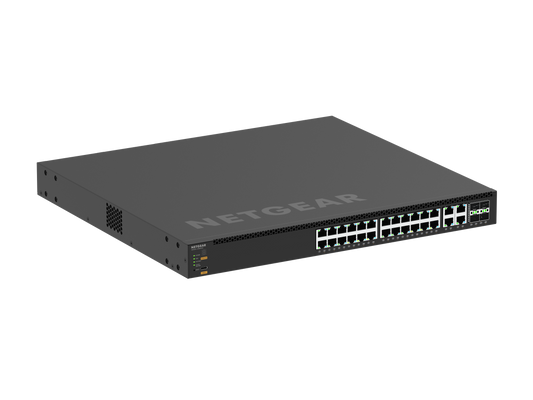 NETGEAR M4350-24M4X4V (MSM4332) 24x2.5G, 4x10G/Multi-gig PoE++ (522W base, up to 2,520W) and 4xSFP28 25G Fully Managed Switch