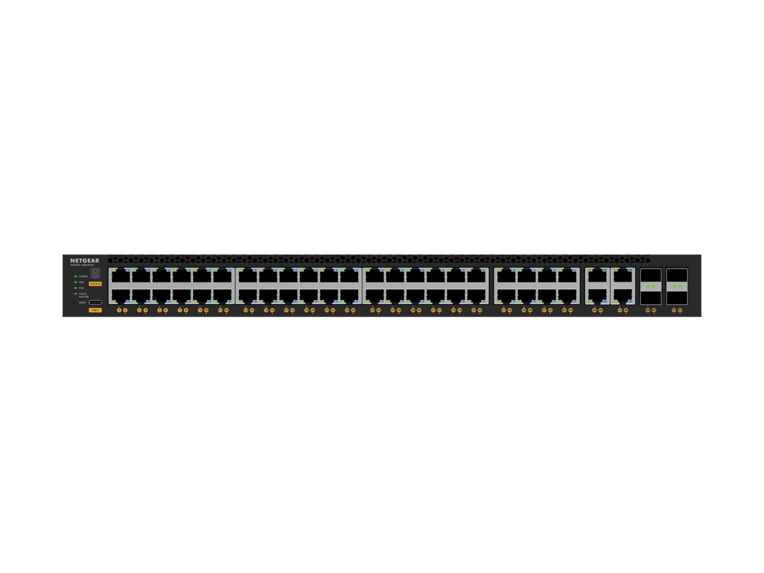 NETGEAR 44x2.5G, 4x10G/Multi-gig PoE++ (194W base, up to 3,314W) and 4xSFP28 25G (MSM4352) Managed Switch (TAA Compliant)