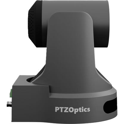 PTZOptics Move SE SDI/HDMI/USB/IP PTZ Camera with Optical Zoom (Gray)  PTZOptics camera mount on a white background Right Side View