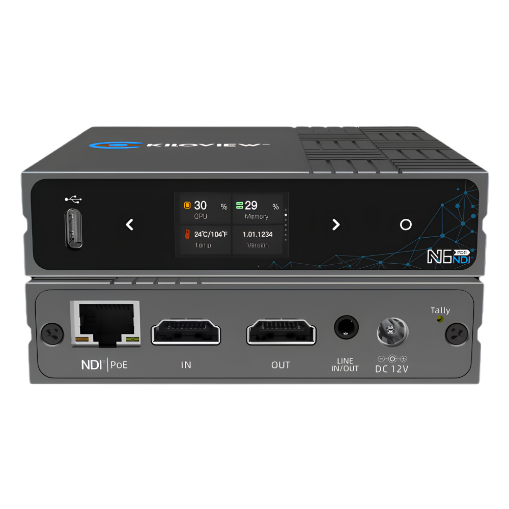 Kiloview N6 1080P60 HDMI Full NDI and NDI|HX encoder/decoder Ports Inputs Back Rear View