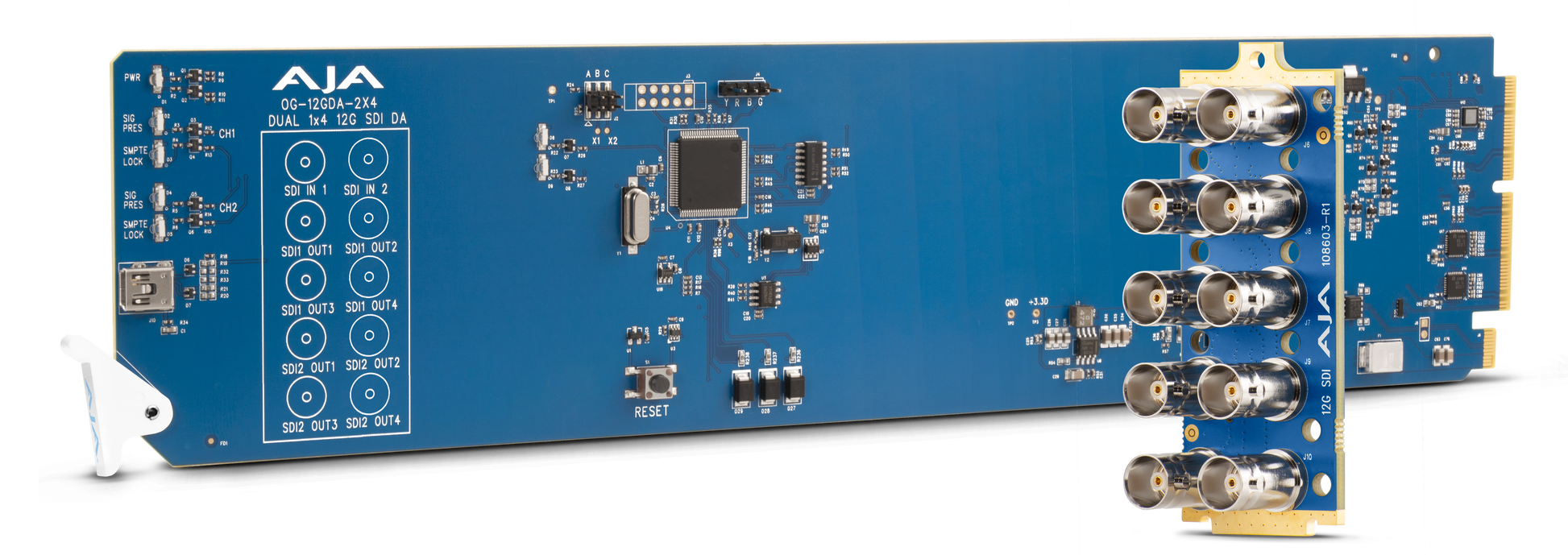 Dual 1x4 12G-SDI Distribution Amplifier 