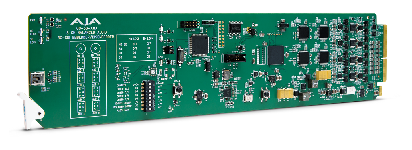 openGear 3G-SDI Analog Audio Embedder/Disembedder Front Angle