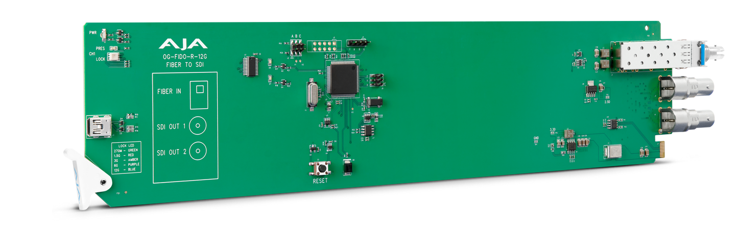 AJA openGear 1-Channel 12G-SDI/ST Single Mode ST Fiber Receiver