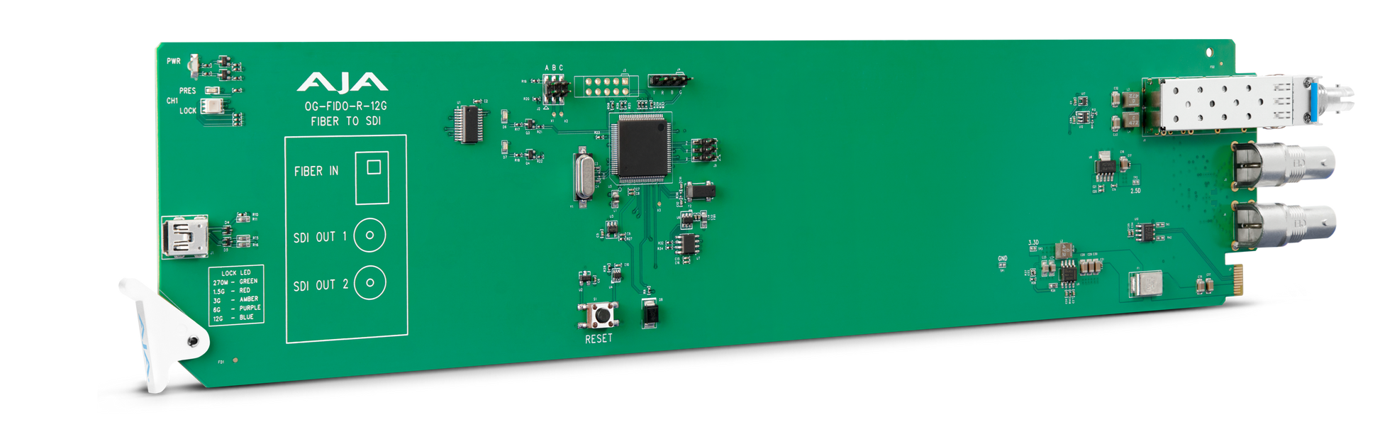 AJA openGear 1-Channel 12G-SDI/ST Single Mode ST Fiber Receiver