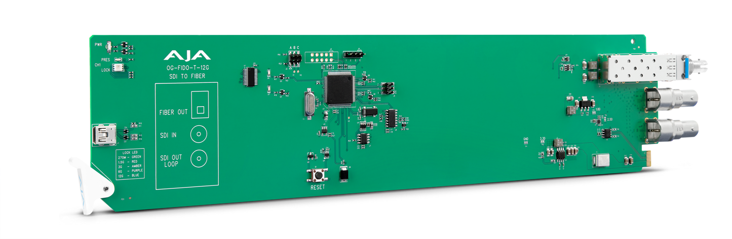 openGear 1-Channel 12G-SDI to Single Mode ST Fiber Transmitter Diagonal