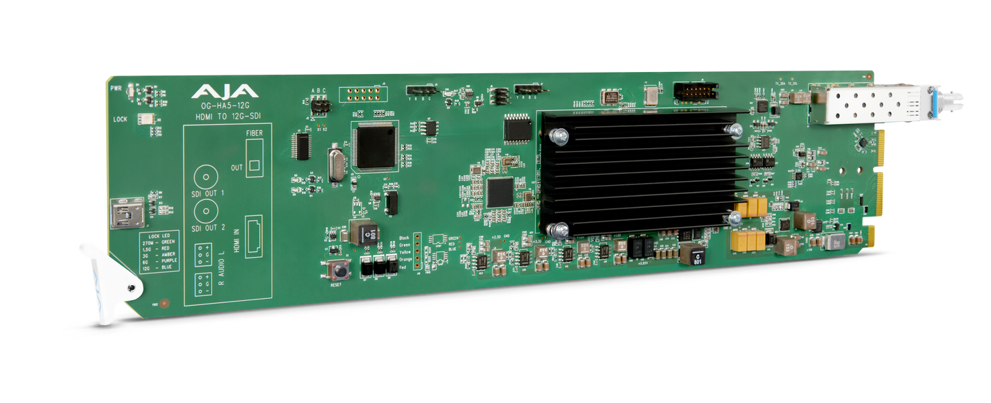 AJA 2G-SDI to HDMI 2.0 Conversion, with LC Fiber Receiver Diagonal 