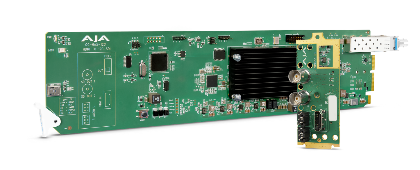 AJA 2G-SDI to HDMI 2.0 Conversion, with LC Fiber Receiver