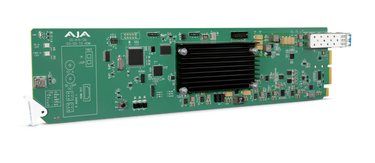 AJA 12G-SDI to HDMI 2.0 Conversion with LC Fiber Transceiver Diagonal 
