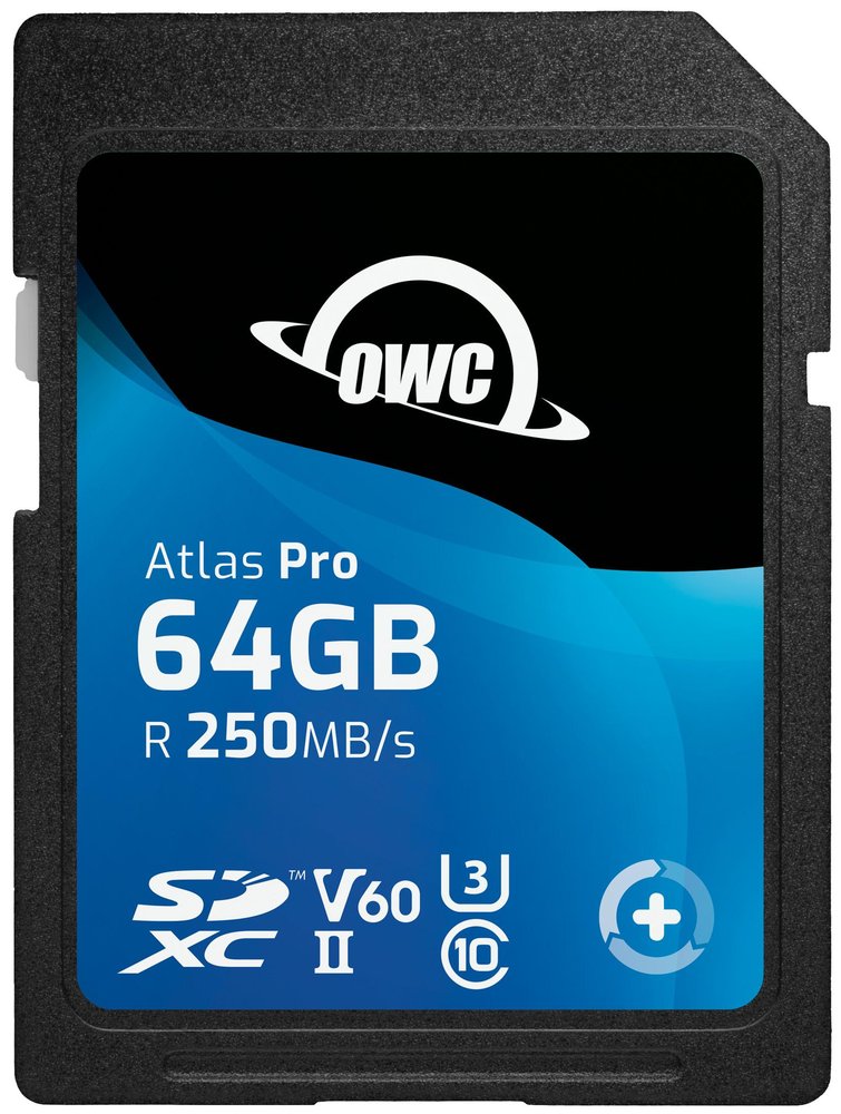 OWC 64GB Atlas Pro SDXC V60 UHS-II Memory Card