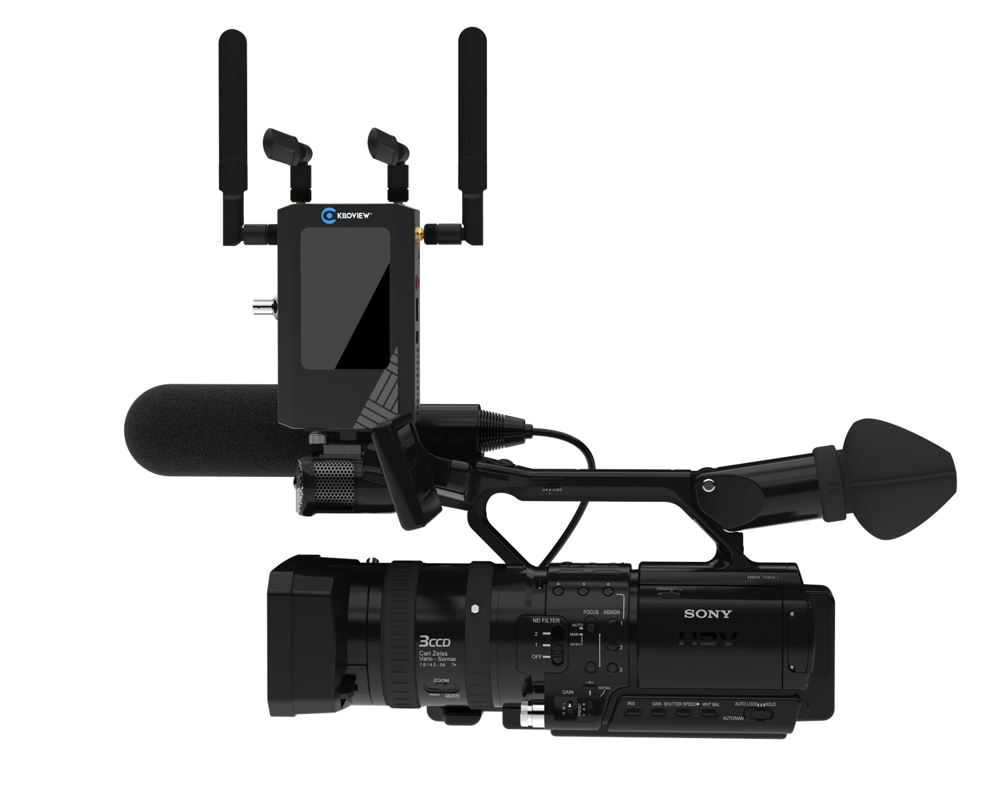 Kiloview P3 Mini 4G Wireless Bonding Encoder Vertically Mounted
