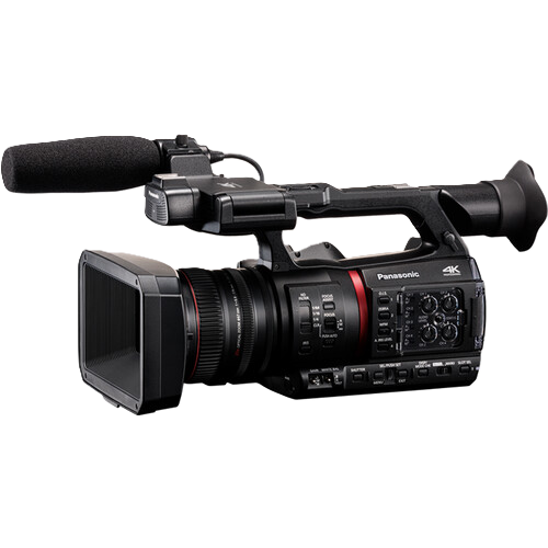 Panasonic video camera on a white background