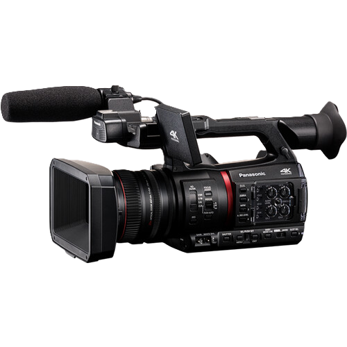 Panasonic video camera on a white background