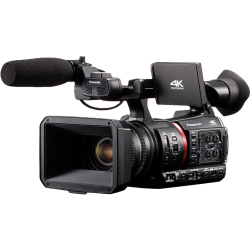 Panasonic video camera with 4K label on a white background