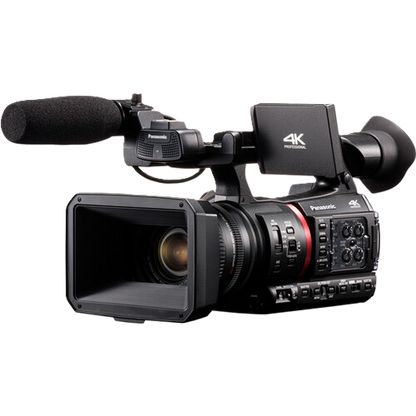 Panasonic video camera with 4K label on a white background