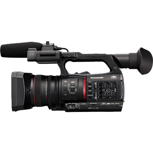 Panasonic video camera on a white background