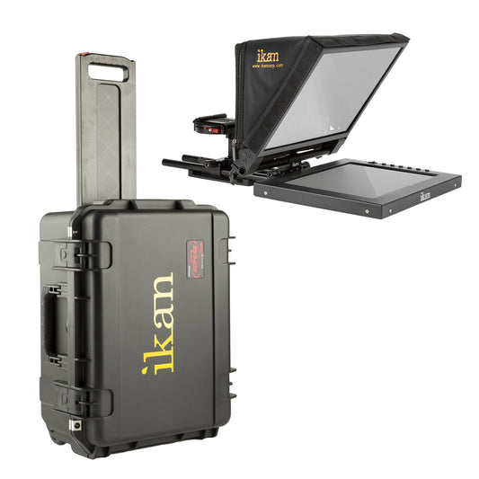 iKan PT1200 Teleprompter Travel Kit w/ Rolling Hard Case