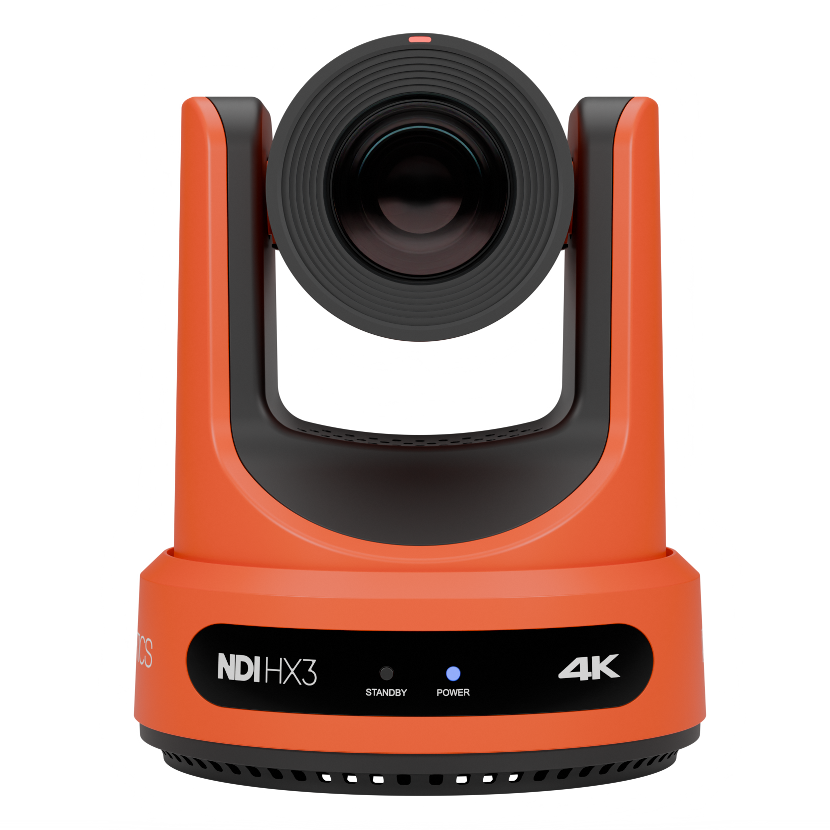 PTZOptics Move 4K 20X NDI|HX PTZ Camera - Red Front Lens View