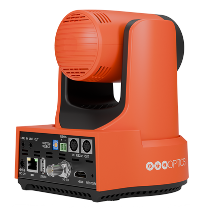 PTZOptics Move 4K 20X NDI|HX PTZ Camera - Red Right Back Angle