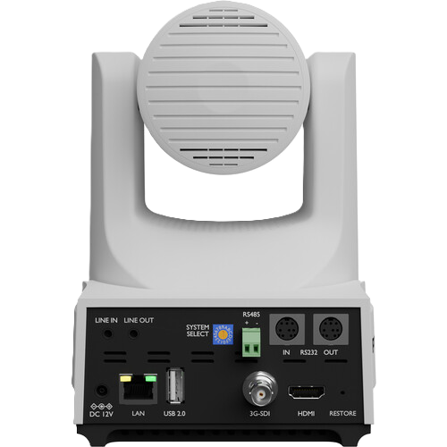 PTZOptics Link 4K PTZ Camera TAA Compliant (White) Back Rear Ports Inputs
