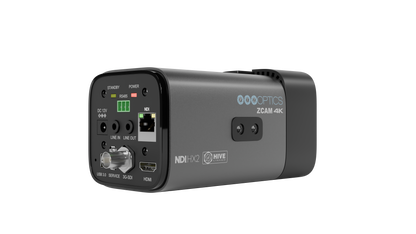 PTZOptics Studio 4K 20x Zoom Box Camera Rear Angle Left