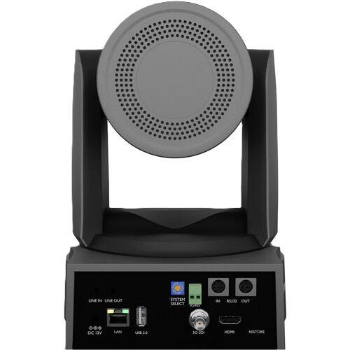 PTZOptics Link 4K 30X PTZ Camera TAA Compliant (Gray) Back Rear Ports Inputs