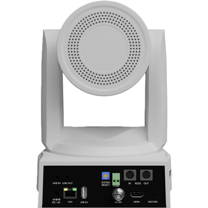 PTZOptics Link 4K 30X PTZ Camera TAA Compliant (White) Rear Back Ports Inputs