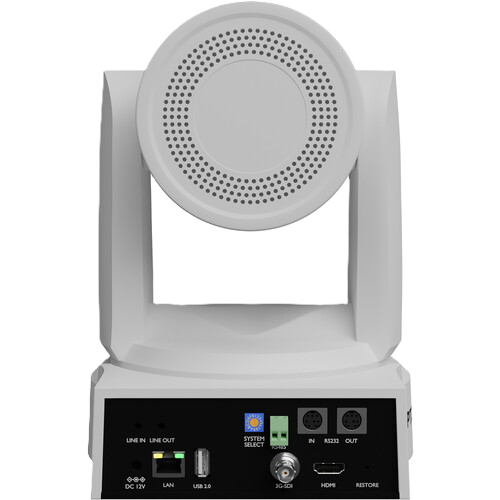PTZOptics Link 4K 30X PTZ Camera TAA Compliant (White) Rear Back Ports Inputs
