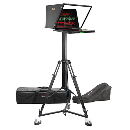 IKAN 19″ 4:3 PTZ Teleprompter, Motorized Pedestal, & Dolly Turnkey
